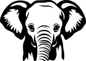 Elephant Baby, Black and White illustration vector