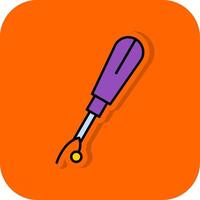Seam Ripper Filled Orange background Icon vector