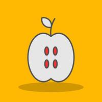 manzana lleno sombra icono vector