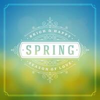 Spring Typographic Greeting Card or Poster Design vector