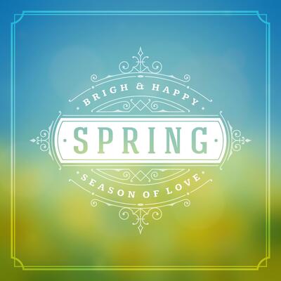 Spring Typographic Greeting Card or Poster Design