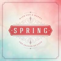 Spring Typographic Poster or Greeting Card Design. vector