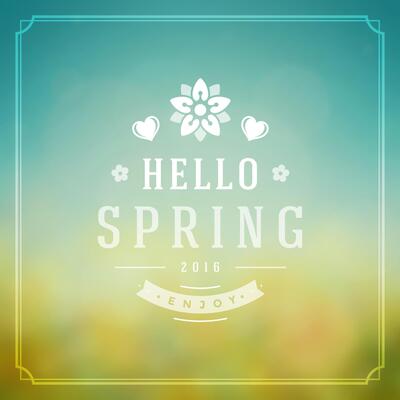 Spring Typographic Greeting Card or Poster Design