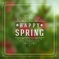 Spring Typographic Greeting Card or Poster Design. vector