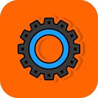 Cogwheel Filled Orange background Icon vector