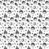 Halloween seamless pattern design for background vector