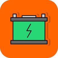 Power Filled Orange background Icon vector