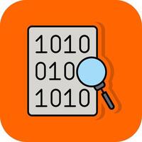 Code Search Filled Orange background Icon vector