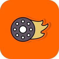 Fire Wheel Filled Orange background Icon vector