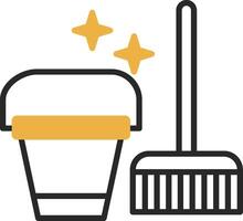 Cleaning Tools Skined Filled Icon vector