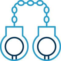 Handcuffs Line Blue Two Color Icon vector