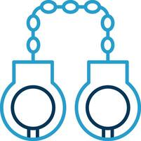 Handcuffs Line Blue Two Color Icon vector