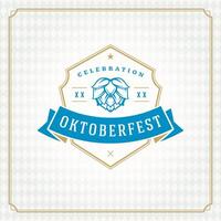 Oktoberfest beer festival celebration vintage greeting card or poster vector