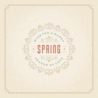 Spring Typographic Poster or Greeting Card Design. vector