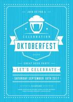 Oktoberfest beer festival celebration retro typography poster vector