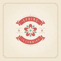 Spring Typographic Poster or Greeting Card Design. vector