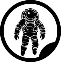 astronauta - negro y blanco aislado icono - ilustración vector