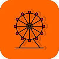 Ferris Wheel Filled Orange background Icon vector