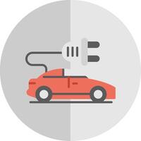 eléctrico coche plano escala icono vector