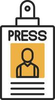 Press Pass Skined Filled Icon vector