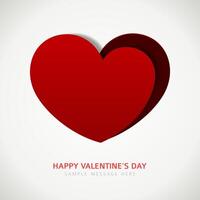Valentines Day Card With Heart on Red Background vector