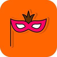 Carnival Mask Filled Orange background Icon vector