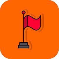 Flag Filled Orange background Icon vector