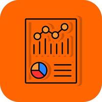 Graphical Report Filled Orange background Icon vector