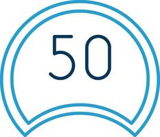 Speed Limit Line Blue Two Color Icon vector