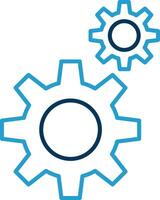 Gears Line Blue Two Color Icon vector