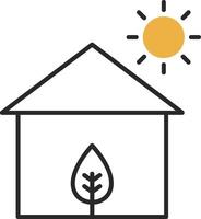 Eco House Skined Filled Icon vector