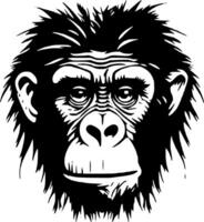 Chimpanzee, Minimalist and Simple Silhouette - illustration vector