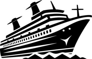 Cruise, Black and White illustration vector