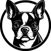 bostón terrier - minimalista y plano logo - ilustración vector