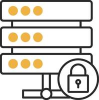 Locked Data Skined Filled Icon vector