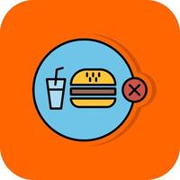 No Junk Food Filled Orange background Icon vector