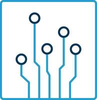 Circuit Line Blue Two Color Icon vector