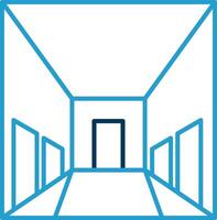 Hallway Line Blue Two Color Icon vector