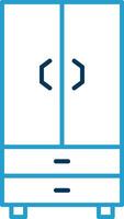 Cupboard Line Blue Two Color Icon vector
