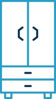 Cupboard Line Blue Two Color Icon vector