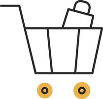 Cart Skined Filled Icon vector