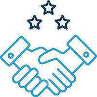 Partnership Handshake Line Blue Two Color Icon vector