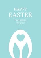 Happy Easter vintage greeting card rabbit egg with heart romantic design template flat vector