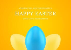 Happy Easter 3d painted chicken eggs modern greeting card design template realistic illustration vector