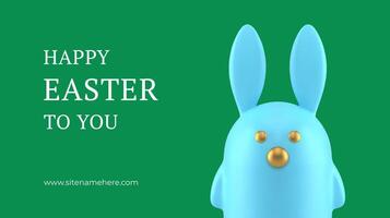 Easter bunny toy character 3d banner design template festive congratulations animal realistic vector