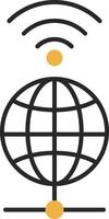 Global Skined Filled Icon vector