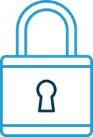 Locked Line Blue Two Color Icon vector