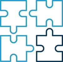 Puzzle Line Blue Two Color Icon vector