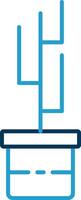 Pot Plant Line Blue Two Color Icon vector