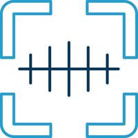 Barcode Scanner Line Blue Two Color Icon vector